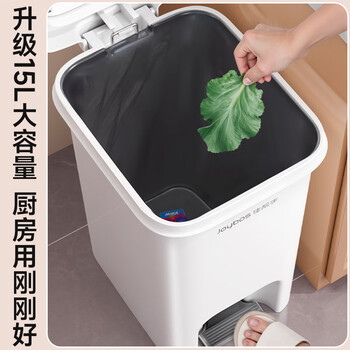 佳帮手脚踏垃圾桶15L厨房客厅家用网红2025新款带盖大号高款卫生间厕所