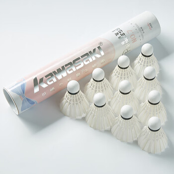 川崎（KAWASAKI）羽毛球稳定耐打比赛训练专用鹅毛球在逃公主7号12只装