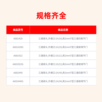 欣维尔 三通接头具2mmT型四氟节门活塞阀实验室接管塞导气三嘴抽气接头 外磨口:24/40,2mm四氟节门 A682440