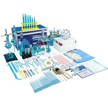 维托尔初中中考化学实验器材套装全套初三化学实验试剂箱玻璃仪器家庭金色实验箱学生中考实验器材