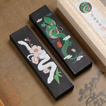 漢墨 进口生肖虎版墨块 墨条墨运堂1.5丁型书法研墨油烟墨锭 文房四宝干支实用墨	