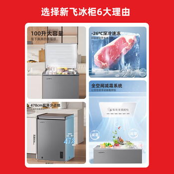 新飞(Frestec)100升全空间减霜迷你家用单温冰柜小冷柜一级能效立式冷柜母乳小冰箱 BC/BD-100KAT/L 新飞(Frestec)100升全空间减霜迷你家用单温冰柜小冷柜一级能效立式冷柜母乳小冰箱 BC/BD-100KAT/L