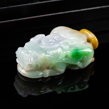 翡翠　貔貅 三彩翡翠貔貅价格报价行情- 京东