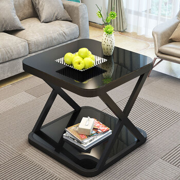 桌子茶几桌小型北欧迷你角几创意钢化玻璃小茶几卧室小方桌沙发边几w