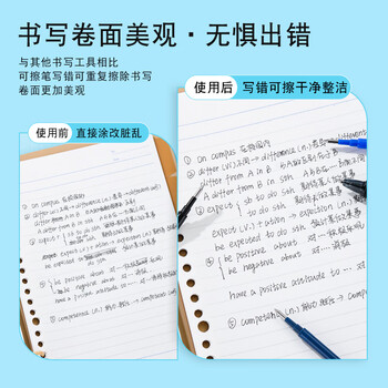 百乐（PILOT）中性笔可擦笔芯子弹头温控可擦水笔办公书写 BLS-FR5-L 0.5mm蓝色笔芯 5支装