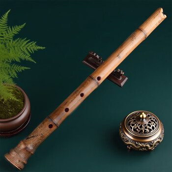 05 56-491953-23 [S] (10) 尺八 和器 鳳舟 銘あり 三印