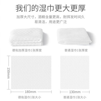 德佑（HWM）酒精湿巾75%医护级 1片*100包独立便携包装 杀菌卫生湿巾