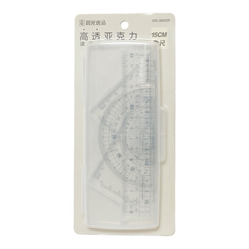 晨光（M&G）(M&G)文具优品亚克力套尺尺子套装小学生考试 4件套 直尺15cm+三角尺*2+量角器 中高考