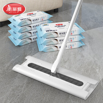 美丽雅一次性拖把替换湿巾20*30cm*20张地板静电除尘纸抑菌懒人抹布擦地