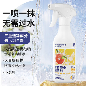 WTZ冰箱清洁剂500ml*2瓶 免水洗去油污垢除菌除臭异味厨房家电清洗剂