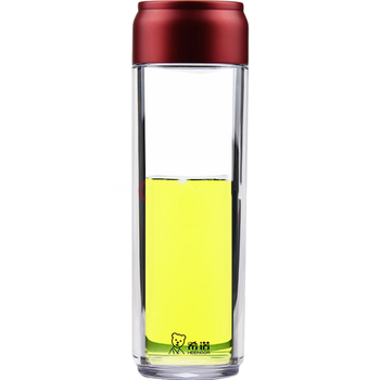 希诺（heenoor）带提环塑料杯便携隔热泡茶杯防摔户外PC杯  320ML本色 XN-8106