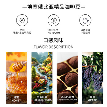 LUJIAZUI鹿家嘴埃塞花魁G1精品意式咖啡豆阿拉比卡手冲美式中深烘焙250g