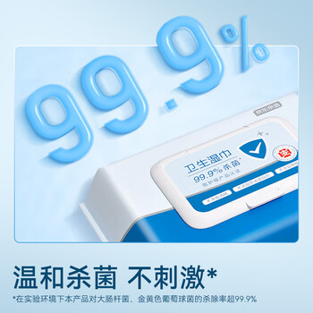 京东京造杀菌湿巾80片*4包(320片) 杀菌率99.9%湿巾纸 卫生湿纸巾