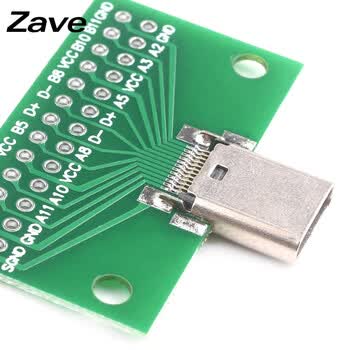 ZAVE 测试板双面正反插转接 TYPE-C测试板 公头转母头