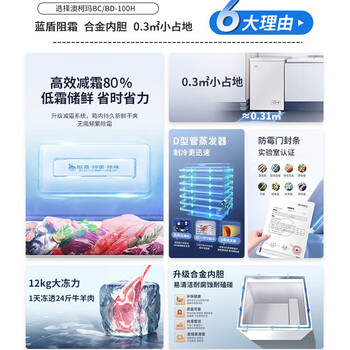 澳柯玛(AUCMA)100升家用减霜小冰柜母乳小型冷柜冷藏柜冷冻柜卧式顶开门冰箱一级能效 BC/BD-100H 澳柯玛(AUCMA)100升家用减霜小冰柜母乳小型冷柜冷藏柜冷冻柜卧式顶开门冰箱一级能效 BC/BD-100H
