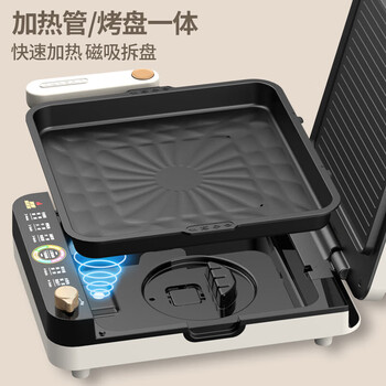 利仁（Liven）早餐机 .可拆洗家庭用 双面加热电饼档 加深烤盘电煎饼 三明治早餐机电饼锅【企采购】