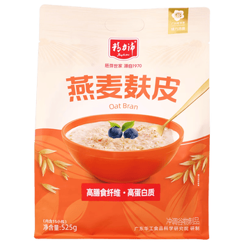 精力沛纯燕麦麸皮525g 高饱腹营养代餐膳食纤维独立包装冲泡即食