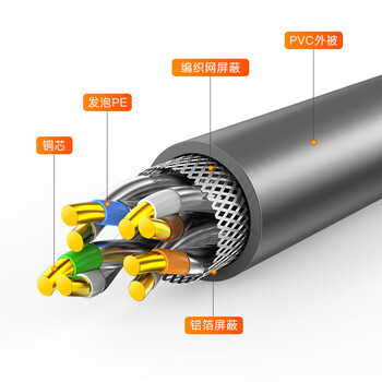 秋叶原（CHOSEAL）七类双屏蔽网线 CAT7类过福禄克 万兆电竞级网络线 工程家装5G布线箱线 灰色305米 QS2620AT305