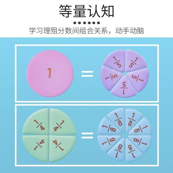 名遇磁性分数教具学习盘三年级磁性分数学习盘演示器磁力磁吸分数盘数学教具分子分母加减