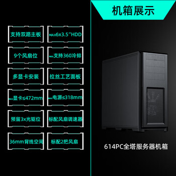 IPASON 组装台式机电脑（H11AMD双路主板 无CPU 无内存 1T SSD 1250W）