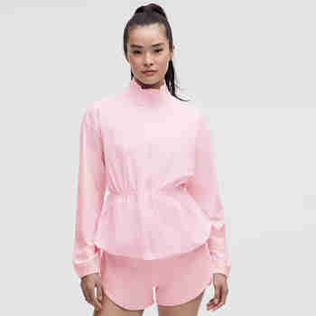 lululemon露露防紫外线束腰跑步夹克女外套 25新品 UV-Protective 系列女士 粉色/Pink Organza S