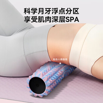 京东京造 泡沫轴实心滚轴健身放松肌肉瑜伽柱狼牙棒小腿按摩器滚筒海沫粉