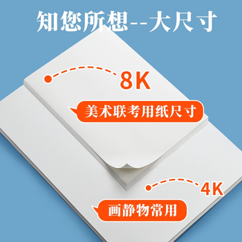 晨光文具（M&G）加厚水彩纸速写绘画白纸美术生专用画画纸 【水粉纸】8K/210g+160g/2袋（40张）