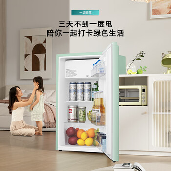 海信（Hisense）95升小型冰柜家用立式冰柜冷藏柜办公室冰吧厅吧 一级能效出租房酒店小型冰箱 复古罗马绿 BC-95BQ