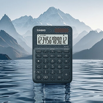 卡西欧（CASIO）60周年限定版桌面办公计算器12位数字显示太阳能双电源随心便携时尚高颜值海波蓝