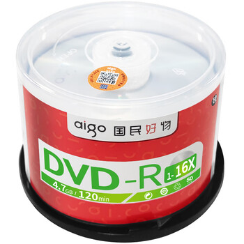 爱国者DVD-R 空白光盘/刻录盘 16速4.7GB 桶装50片