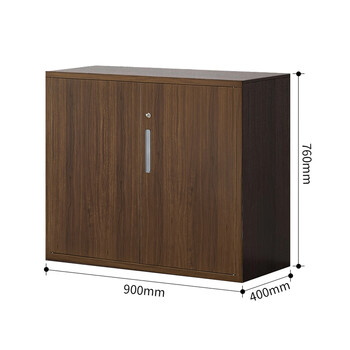 洛克菲勒钢制办公文件柜铁皮柜子资料柜带锁矮柜全深胡桃760铁开门