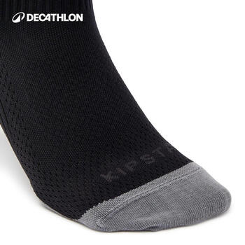 迪卡侬足球袜男中短筒球袜薄款新老款随机发货，新款无灰色拼色-4237781