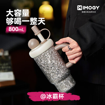 艾曼格（IMOGY）德国纯钛咖啡杯便携车载保温杯高档伴手礼男女送礼高颜值吸管水杯