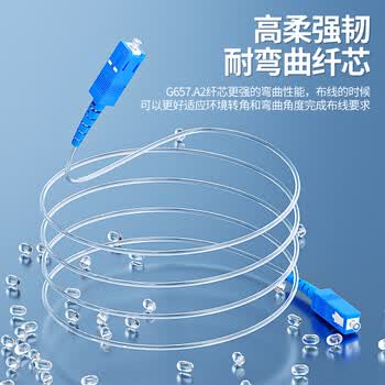 柏森德隐形光纤线室内透明光纤跳线隐藏光纤入户光纤光猫延长线单模单芯SC 30米 BSD-YXGX-SC30