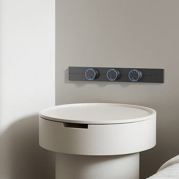 奥克斯轨道插座 明装免打孔壁挂式可移动墙壁滑轨插座轻薄款C6白色75厘米+6个蓝光圈五孔