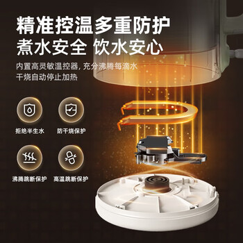 小熊烧水壶 电热水壶 电水壶家用 智能双层防烫自动断电极速烧水 ZDH-H15L6 1.5L大容量