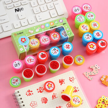 米砾印章儿童卡通打卡迷你老师奖励盖章神器小红花活动过关鼓励教师小学生积分奖章幼儿园开学季礼物