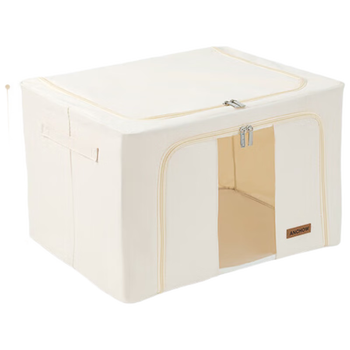 安巢 折叠衣物布艺收纳盒 整理储物箱 视窗型折叠收纳箱 66L AJ305