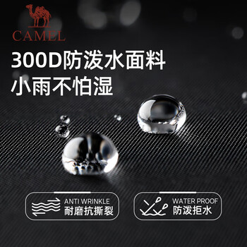 骆驼（CAMEL）大容量旅行袋登机托特包健身单肩斜挎包 575B67L3022 暗夜黑 均码