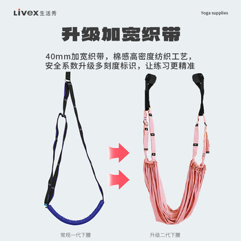LIVEX空中瑜伽绳一字马瑜伽伸展带后弯下腰训练器门上拉筋吊床 粉色 LIVEX空中瑜伽绳一字马瑜伽伸展带后弯下腰训练器门上拉筋吊床 粉色