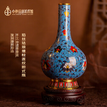 景泰蓝铜花瓶- 京东