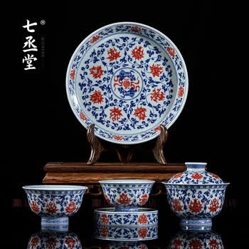 青花釉里红杯品牌及商品- 京东