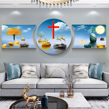 wall deco十字架 トップ真鍮装飾ウォールクロス – 12インチ 素朴な多層風化木製外観