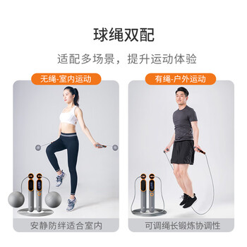 京东京造 无绳跳绳 蓝牙智能计数钢丝跳绳 成人健身学生考试竞速 APP互联