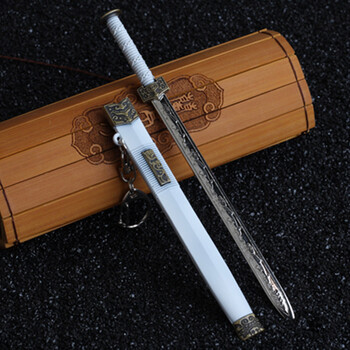 动漫越王战剑秦始皇剑带鞘锌合金17cm带鞘刀 汉剑白色 17cm