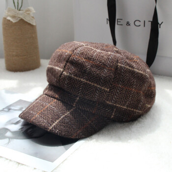 【品牌直降】 鸭舌帽19新款韩版帽子女带帽檐加厚兔毛针织帽保暖时尚