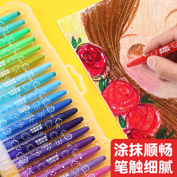晨光文具（M&G）儿童用旋转蜡笔套装幼儿园宝宝涂鸦不脏手彩绘棒 36色/米菲PP盒【送勾线笔*1+填色本*3】