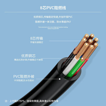 首千（SHOCHAN）M12连接器航空插头线传感器连接线 防水阻燃 8芯直公头3米 SQ-8BDJ4