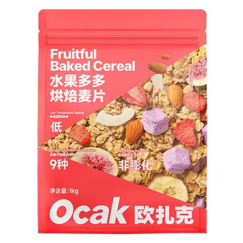 欧扎克水果多多燕麦代餐即食早餐麦片1000g酸奶搭子减脂饱腹营养