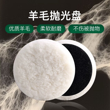 雷蒙羊毛轮镜面抛光漆面汽车钣金抛光片可调换片4寸2片装100mm+粘盘